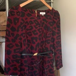 Calvin Klein red leopard print MIDI Dress 10